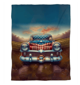 American flag inspired duvet cover for bedroom.